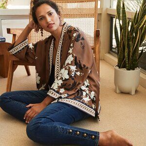 Chico's Short Border Kimono - size S/M